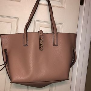 Faux leather tote with matching envelope bag